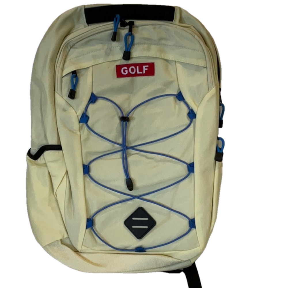Yellow Golf Backpack with Blue Accents